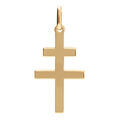 Pendentif en plaqu&eacute; or Croix de Lorraine - 27mm x 16mm