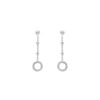 Boucles d'oreille tige en argent rhodi&eacute; pendante cercle