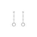 Boucles d'oreille tige en argent rhodi&eacute; pendante cercle Artemare