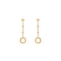 Boucles d'oreille sur Artemare : Boucles d'oreille pendante tige en argent dor&eacute; termin&eacute;es par un cercle