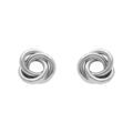 Boucles d'oreille sur Artemare : Boucles d'oreille tige en argent rhodi&eacute; motif entrelac&eacute; 7mm