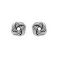 Boucles d'oreille sur Artemare : Boucles d'oreille tige en argent rhodi&eacute; motif noeud d'amour 7mm
