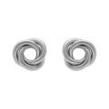 Boucles d'oreille sur Artemare : Boucles d'oreille tige en argent rhodi&eacute; cercles entrelac&eacute;s - 10mm