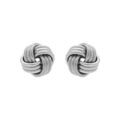 Boucles d'oreille sur Artemare : Boucles d'oreille tige en argent rhodi&eacute; motif torsad&eacute; 9mm