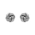Boucles d'oreille tige en argent rhodi&eacute; motif noeud d'amour 10,5mm Artemare