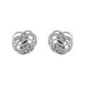 Boucles d'oreille sur Artemare : Boucles d'oreille tige en argent rhodi&eacute; multi rangs entremel&eacute;s 10mm