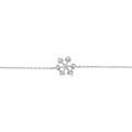 Bracelet en argent rhodi&eacute; flocon de neige d'oxydes blancs -16+3cm Artemare