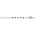 Bracelet en argent rhodi&eacute; chapelet boules facet&eacute;es spinelle noires - 16+4cm Artemare
