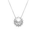 Collier en argent rhodi&eacute; pendentif "royale" oxyde blanc (17 mm x 14 mm) - 42+3cm Artemare