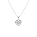 Colliers sur Artemare : Collier en argent rhodi&eacute; coeur empli d'oxydes blancs - 38+5cm