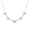Colliers sur Artemare : Collier en argent avec coeurs lisses et coeurs d'oxydes blancs - 38+5cm