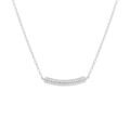 Collier en argent rhodié barre incurvée pavé d'oxydes blancs - 42+3cm Colliers sur Artemare : Collier en argent rhodié barre incurvée pavé d'oxydes blancs - 42+3cm