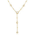 Collier en argent dor&eacute; forme cravate oxydes blancs - 38+5cm Artemare