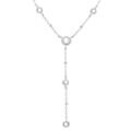Collier en argent rhodi&eacute; forme cravate oxydes blancs - 38+5cm