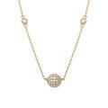 Colliers sur Artemare : Collier en argent dor&eacute; boule avec oxydes blancs - 38+5cm