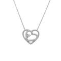 Colliers sur Artemare : Collier en argent rhodi&eacute; coeurs avec oxydes blancs - 38+5cm