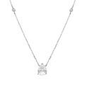 Collier en argent rhodi&eacute; pendant goutte d'oxyde blanc - 42+3cm