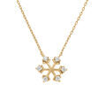 Collier en argent dor&eacute; pendentif flocon de neige avec oxydes blancs Artemare