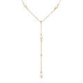 Collier en argent dor&eacute; forme cravate avec perles de culture d'eau douce - 38+5cm
