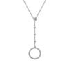 Collier en argent rhodi&eacute; forme cravate avec cercle - 40+5cm
