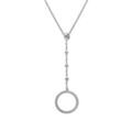 Collier en argent rhodi&eacute; forme cravate avec cercle - 40+5cm Artemare