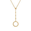 Collier en argent dor&eacute; forme cravate et cercle - 40+5cm