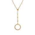 Collier en argent dor&eacute; forme cravate et cercle - 40+5cm Artemare