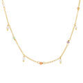 Colliers sur Artemare : Collier en argent dor&eacute; avec pampille multi couleurs - 40+5cm