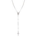 Collier en argent rhodi&eacute; chapelet boules diamant&eacute;es - 45+5cm Artemare