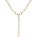 Colliers sur Artemare : Collier en argent dor&eacute; forme cravate oxydes blancs sertis tennis 3mm - 38+5cm