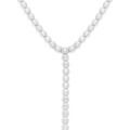 Colliers sur Artemare : Collier en argent rhodi&eacute; forme cravate avec oxydes blancs sertis tennis 3mm - 38+5cm