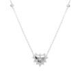 Collier en argent rhodi&eacute; pendentif coeur avec etoile du nord contour d'oxydes blancs sertis - 42+3cm Artemare