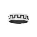 Bagues sur Artemare : Bague r&eacute;glable en argent patin&eacute; ruban 7mm motif grecque