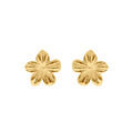 Boucles d'oreille tige en acier dor&eacute; forme fleur 5 p&eacute;tales
