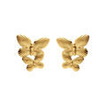 Boucles d'oreille sur Artemare : Boucles d'oreille tige en acier dor&eacute; jaune papillon double