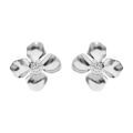 Boucles d'oreille sur Artemare : Boucles d'oreille tige en acier fleur 4 p&eacute;tales