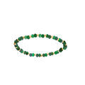 Bracelets sur Artemare : Bracelet extensible de jade et agate vert v&eacute;ritables et boules acier dor&eacute; facet&eacute;