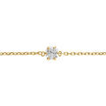 Bracelets sur Artemare : Bracelet en acier dor&eacute; solitaire oxyde blanc 4mm -16+3cm