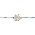 Bracelets sur Artemare : Bracelet en acier dor&eacute; solitaire oxyde blanc 6mm - 16+3cm