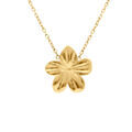 Collier en acier dor&eacute; fleur 5 p&eacute;tales - 40+4cm