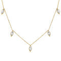 Collier en acier dor&eacute; avec pampilles d' oxydes blancs - 42+5cm Artemare