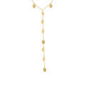 Collier en acier dor&eacute; cravate (10 cm) avec pastilles lisses - 45+5cm