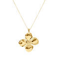 Collier en acier dor&eacute; jaune pendentif fleur - 40+5cm Artemare