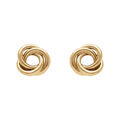 Boucles d'oreille sur Artemare : Boucles d'oreille tige en argent dor&eacute; noeud d'amour plus a&eacute;r&eacute; 7 mm