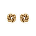 Boucles d'oreille sur Artemare : Boucles d'oreille tige en argent dor&eacute; noeud d'amour 7 mm