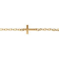 Bracelet en vermeil maille grain de caf&eacute; croix plate lisse -18cm Artemare