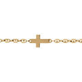Bracelet en vermeil maille grain de caf&eacute; croix plate lisse -19cm Artemare