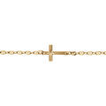 Bracelet en vermeil maille grain de caf&eacute; croix plate lisse diamant&eacute; etoile -17cm Artemare