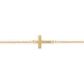 Bracelet en vermeil maille for&ccedil;at croix plate lisse -18cm