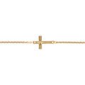 Bracelet en vermeil maille for&ccedil;at croix plate lisse diamant&eacute; etoile - 18cm Artemare